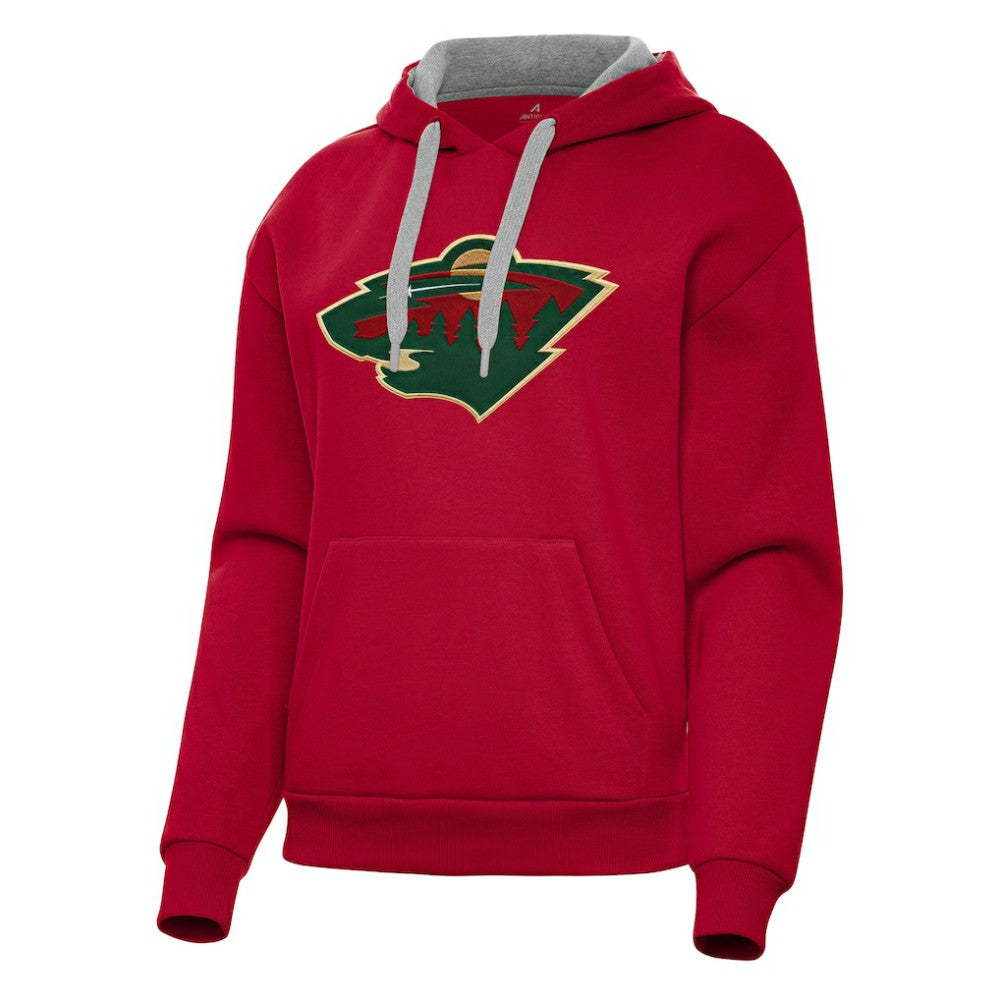 Minnesota Wild Antigua Women's Victory Pullover Hoodie - Red - NHL 202253490