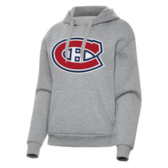 Montreal Canadiens Antigua Women's Victory Pullover Hoodie - Heather Gray - NHL 202253495
