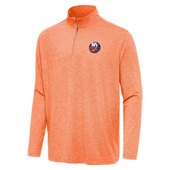 New York Islanders Antigua Hunk Quarter-Zip Top - Heather Orange - NHL 202253585