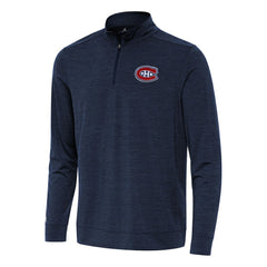 Montreal Canadiens Antigua Bright Quarter-Zip Top - Heather Navy - NHL 202253710