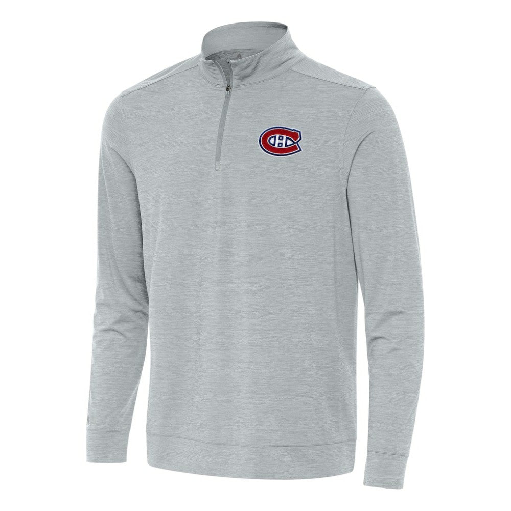 Montreal Canadiens Antigua Bright Quarter-Zip Top - Heather Gray - NHL 202253711