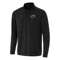 Minnesota Wild Antigua Bright Quarter-Zip Top - Heather Black - NHL 202253715