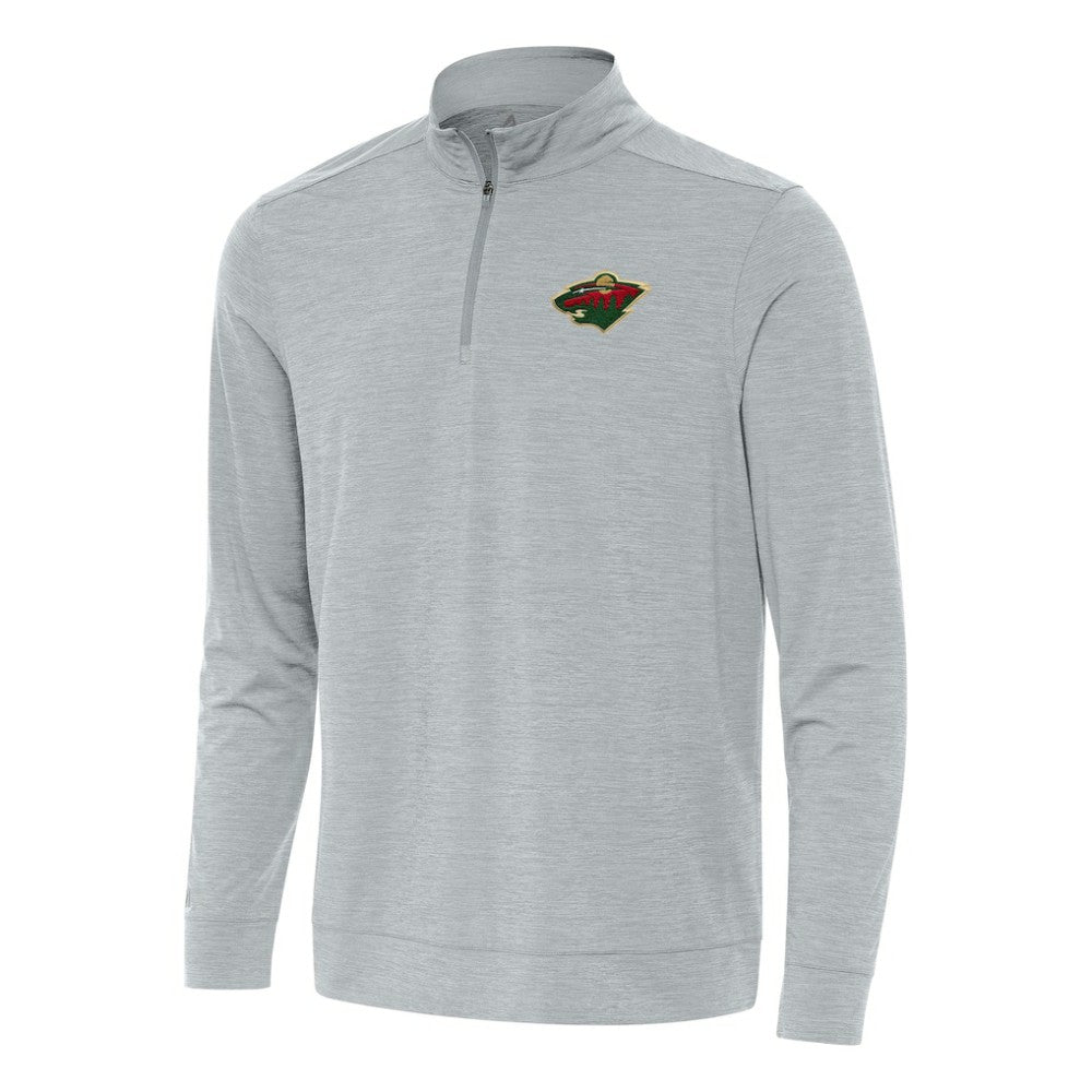 Minnesota Wild Antigua Bright Quarter-Zip Top - Heather Gray - NHL 202253716