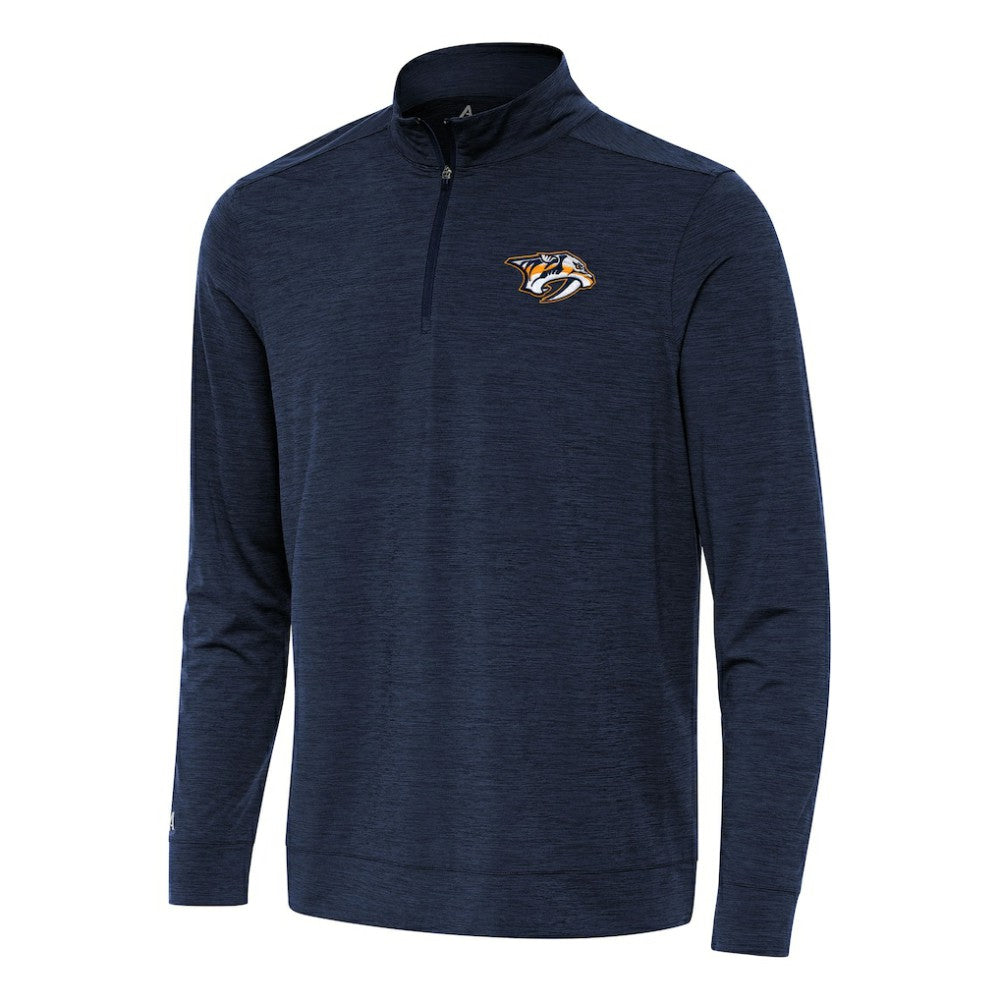 Nashville Predators Antigua Bright Quarter-Zip Top - Heather Navy - NHL 202253718