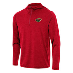 Minnesota Wild Antigua Tidy Quarter-Zip Hoodie - Heather Red - NHL 202253721