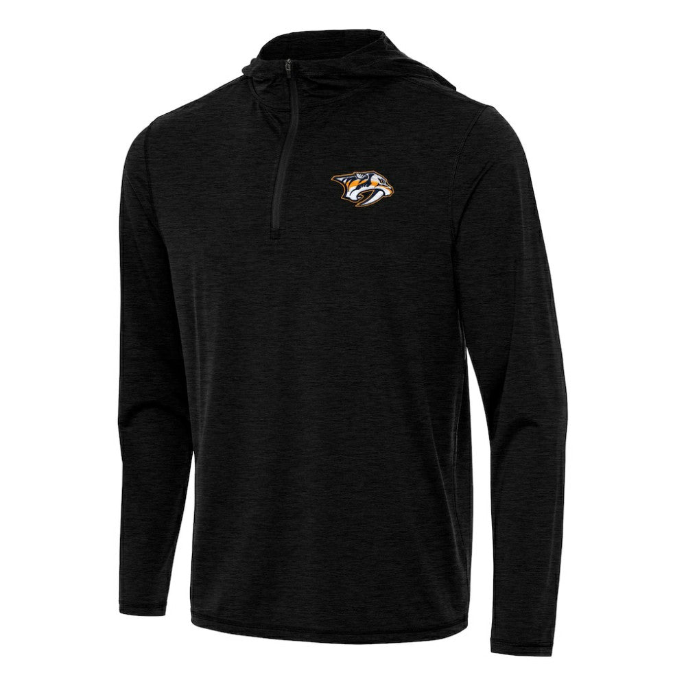 Nashville Predators Antigua Tidy Quarter-Zip Hoodie - Heather Black - NHL 202253728