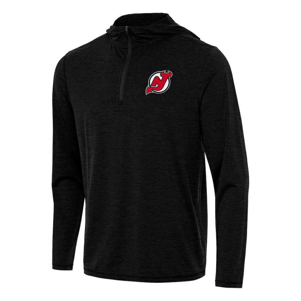 New Jersey Devils Antigua Tidy Quarter-Zip Hoodie - Heather Black - NHL 202253730