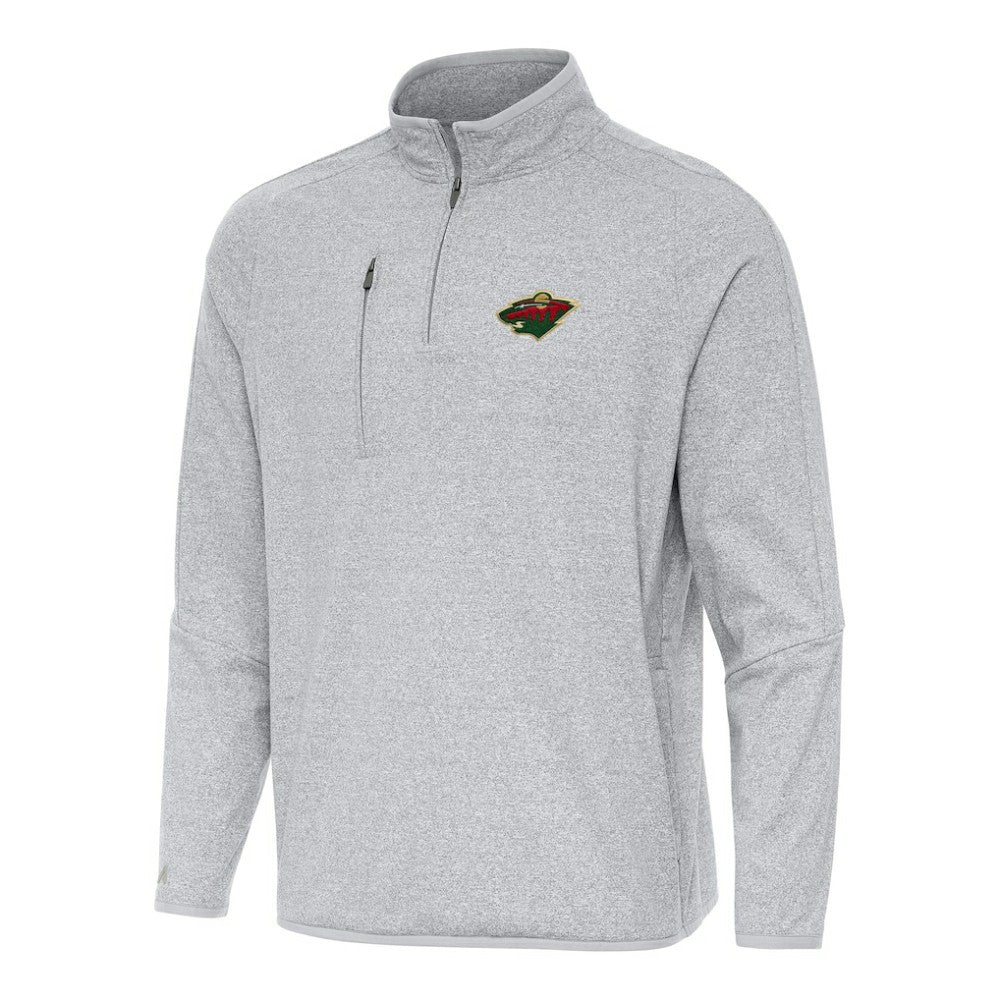 Minnesota Wild Antigua Certain Quarter-Zip Tri-Blend Sweatshirt - Heather Gray - NHL 202254029