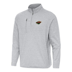 Minnesota Wild Antigua Certain Quarter-Zip Tri-Blend Sweatshirt - Heather Gray - NHL 202254029