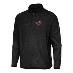 Minnesota Wild Antigua Certain Quarter-Zip Tri-Blend Sweatshirt - Heather Black - NHL 202254030