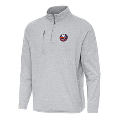 New York Islanders Antigua Certain Quarter-Zip Tri-Blend Sweatshirt - Heather Gray - NHL 202254034