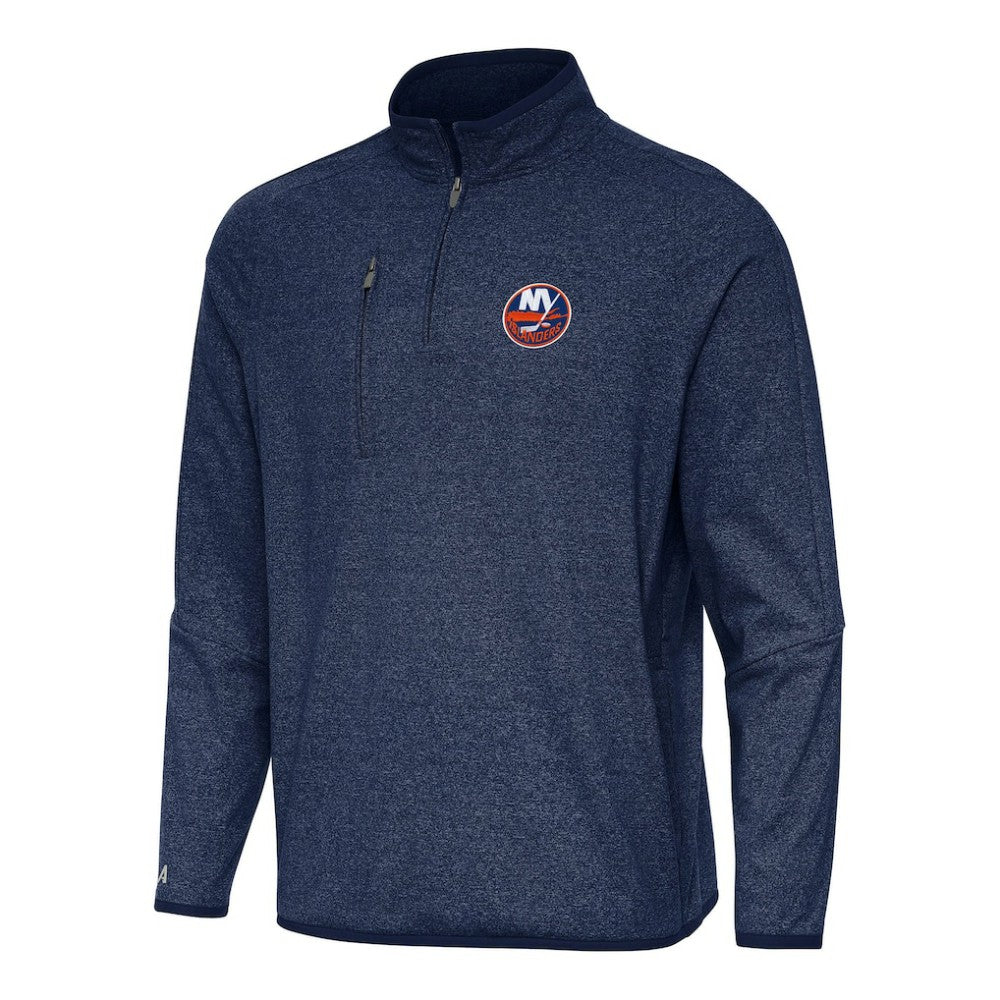 New York Islanders Antigua Certain Quarter-Zip Tri-Blend Sweatshirt - Heather Navy - NHL 202254040