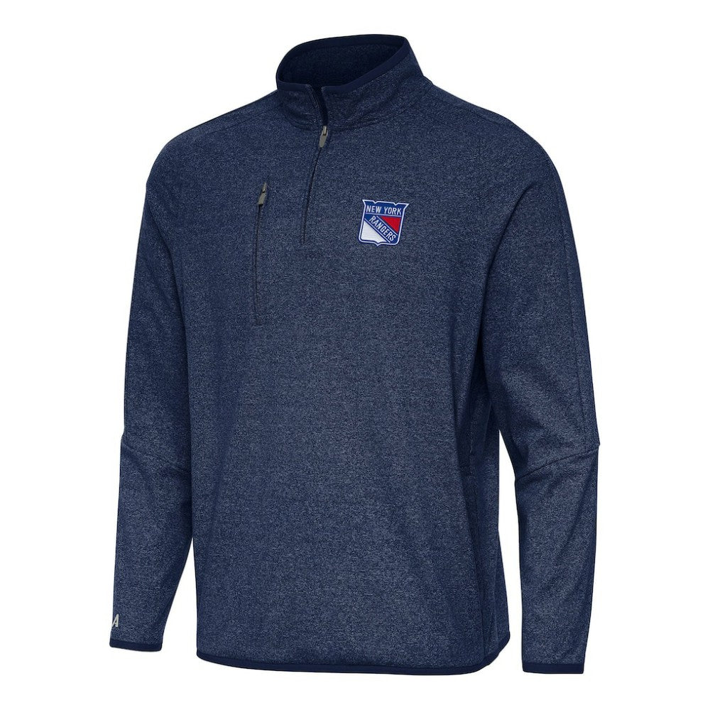 New York Rangers Antigua Certain Quarter-Zip Tri-Blend Sweatshirt - Heather Navy - NHL 202254042