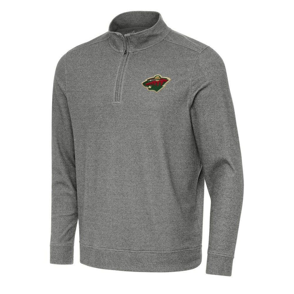 Minnesota Wild Antigua Subtle Quarter-Zip Sweatshirt - Heather Black - NHL 202254047