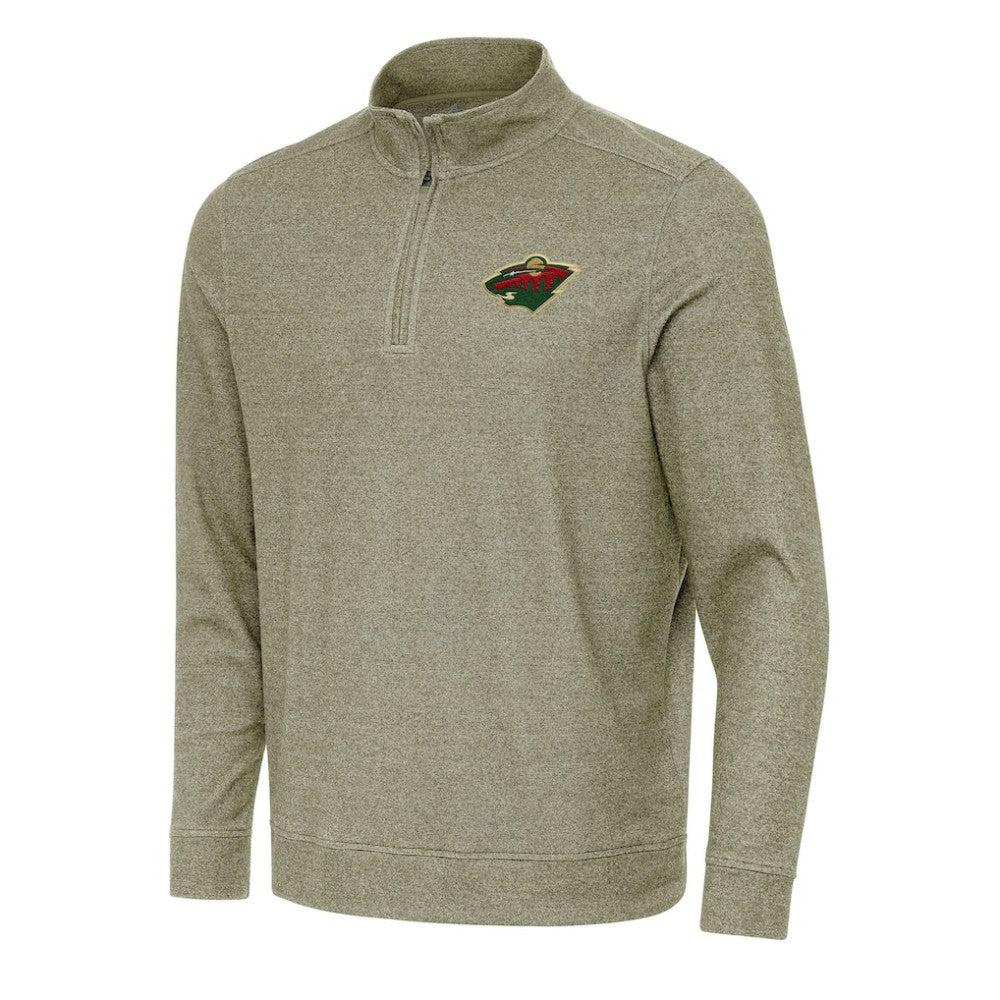 Minnesota Wild Antigua Subtle Quarter-Zip Sweatshirt - Olive - NHL 202254049