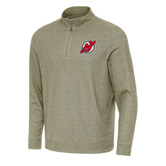New Jersey Devils Antigua Subtle Quarter-Zip Sweatshirt - Olive - NHL 202254058