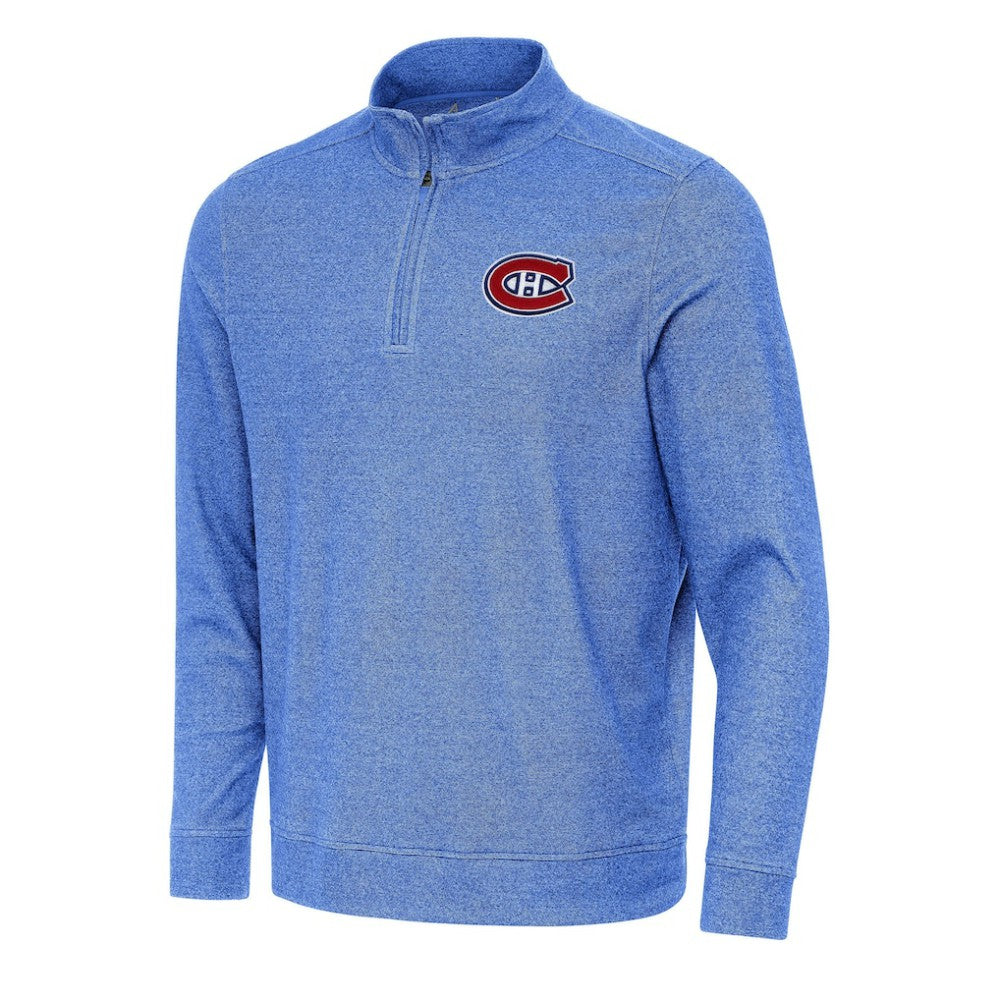 Montreal Canadiens Antigua Subtle Quarter-Zip Sweatshirt - Heather Royal - NHL 202254063
