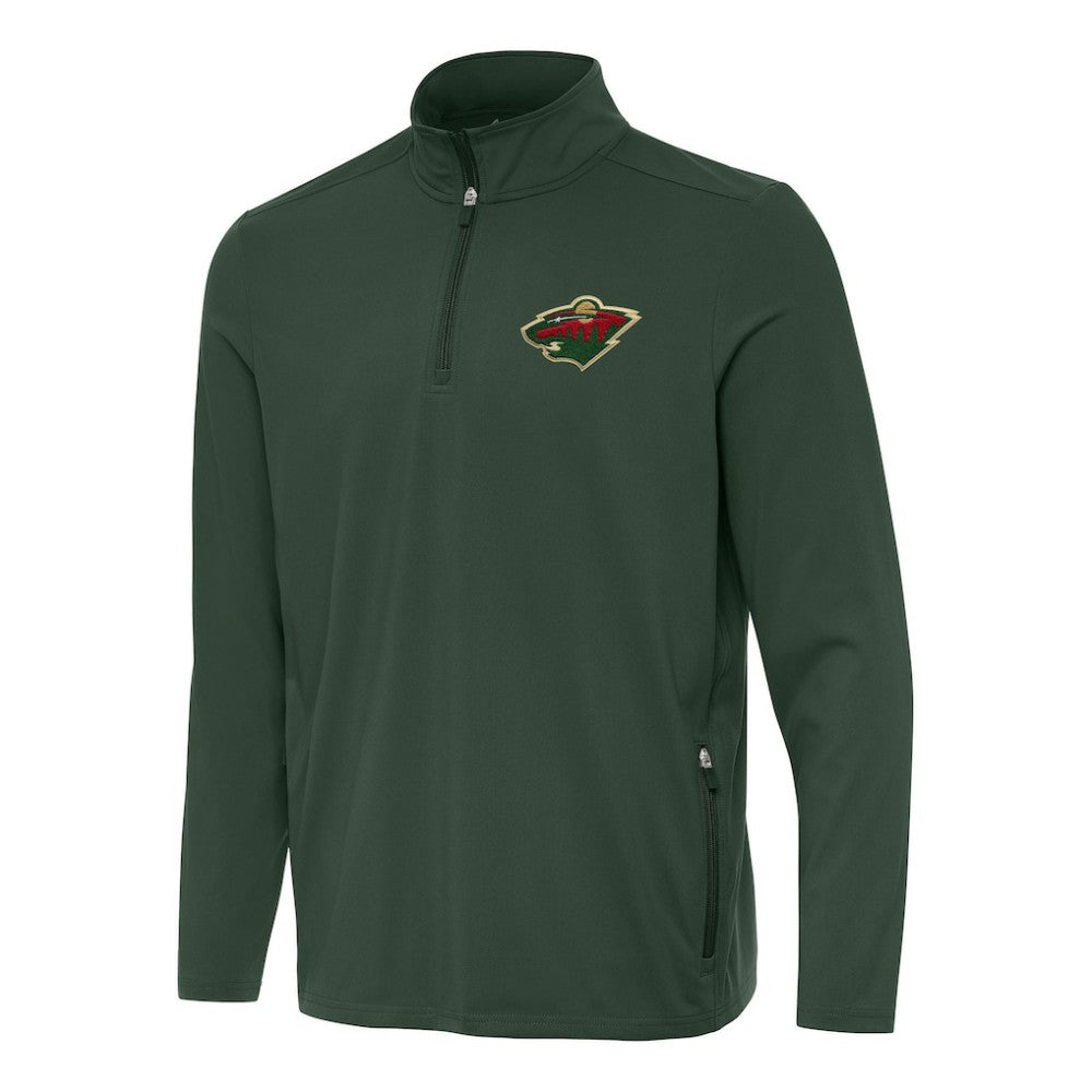 Minnesota Wild Antigua Perilous Quarter-Zip Sweatshirt - Hunter Green - NHL 202254074