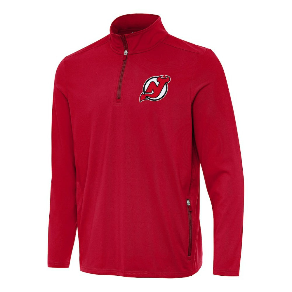 New Jersey Devils Antigua Perilous Quarter-Zip Sweatshirt - Red - NHL 202254078