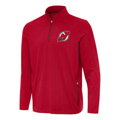 New Jersey Devils Antigua Perilous Quarter-Zip Sweatshirt - Red - NHL 202254078