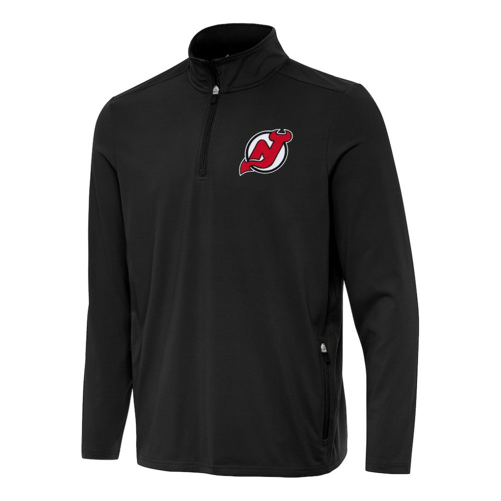 New Jersey Devils Antigua Perilous Quarter-Zip Sweatshirt - Black - NHL 202254082