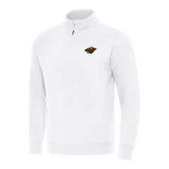 Minnesota Wild Antigua Victory Quarter-Zip Mock Sweatshirt - White - NHL 202254117