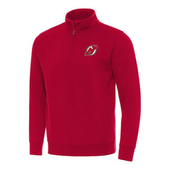 New Jersey Devils Antigua Victory Quarter-Zip Mock Sweatshirt - Red - NHL 202254123