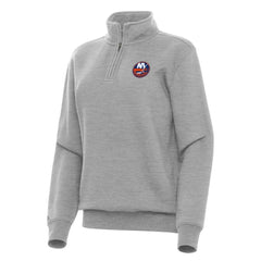 New York Islanders Antigua Women's Victory Quarter-Zip Sweatshirt - Heather Gray - NHL 202254150