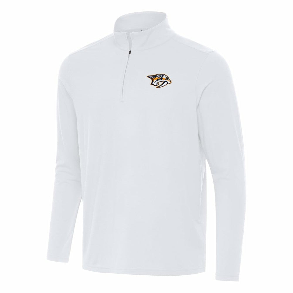 Nashville Predators Antigua Intent Quarter-Zip Top - White - NHL 202254438