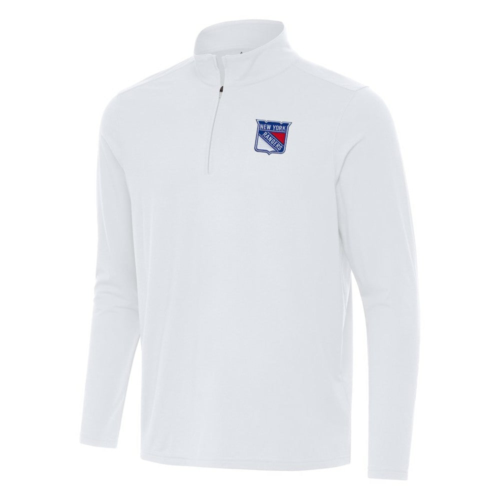New York Rangers Antigua Intent Quarter-Zip Top - White - NHL 202254453