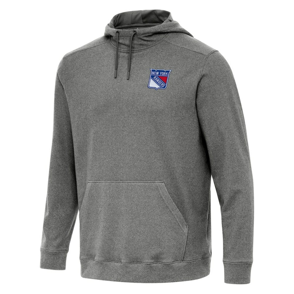 New York Rangers Antigua Cloud Pullover Hoodie - Heather Black - NHL 202254482