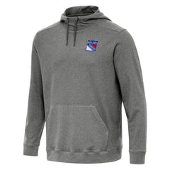 New York Rangers Antigua Cloud Pullover Hoodie - Heather Black - NHL 202254482