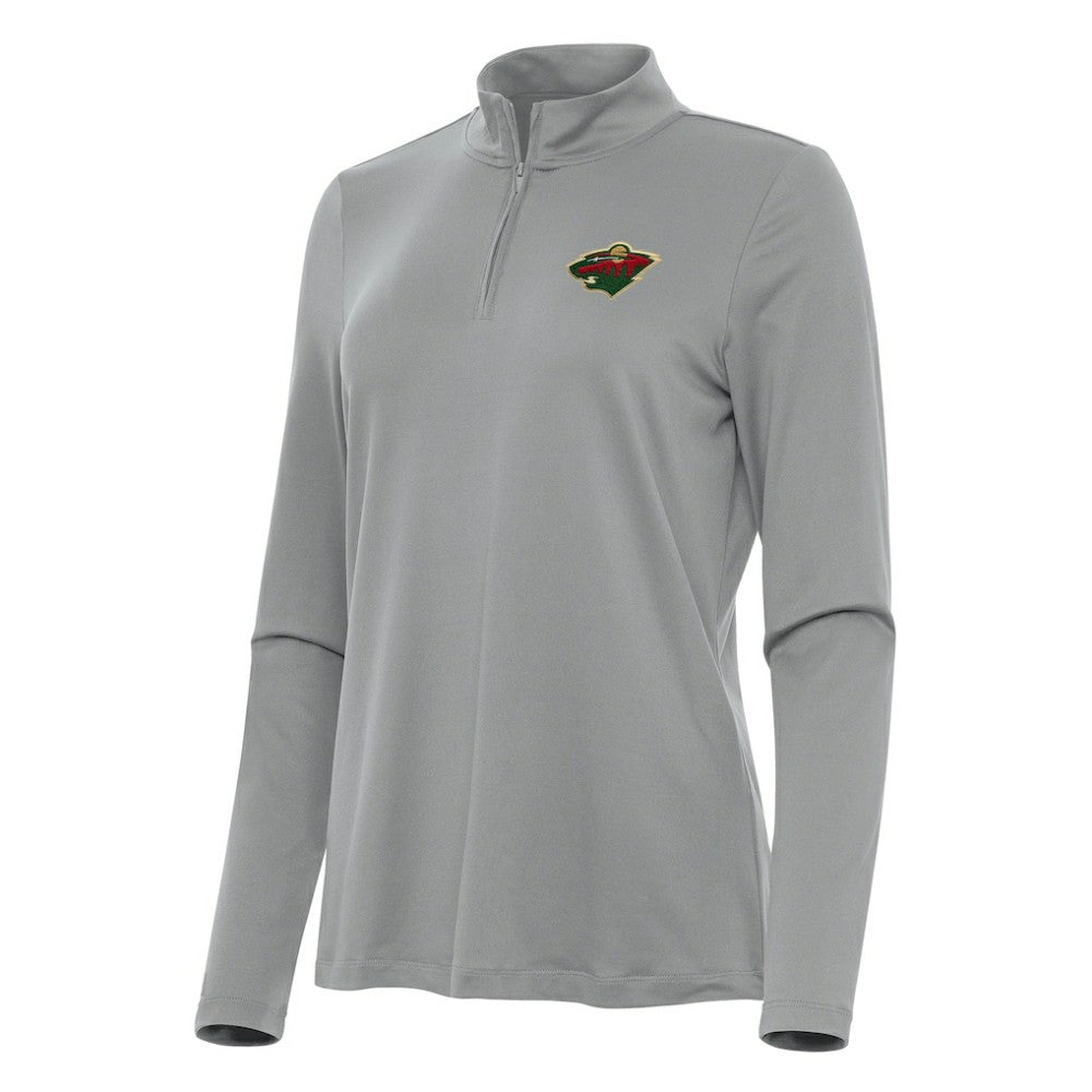 Minnesota Wild Antigua Women's Reprocess Quarter-Zip Top - Gray - NHL 202254565