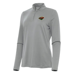 Minnesota Wild Antigua Women's Reprocess Quarter-Zip Top - Gray - NHL 202254565