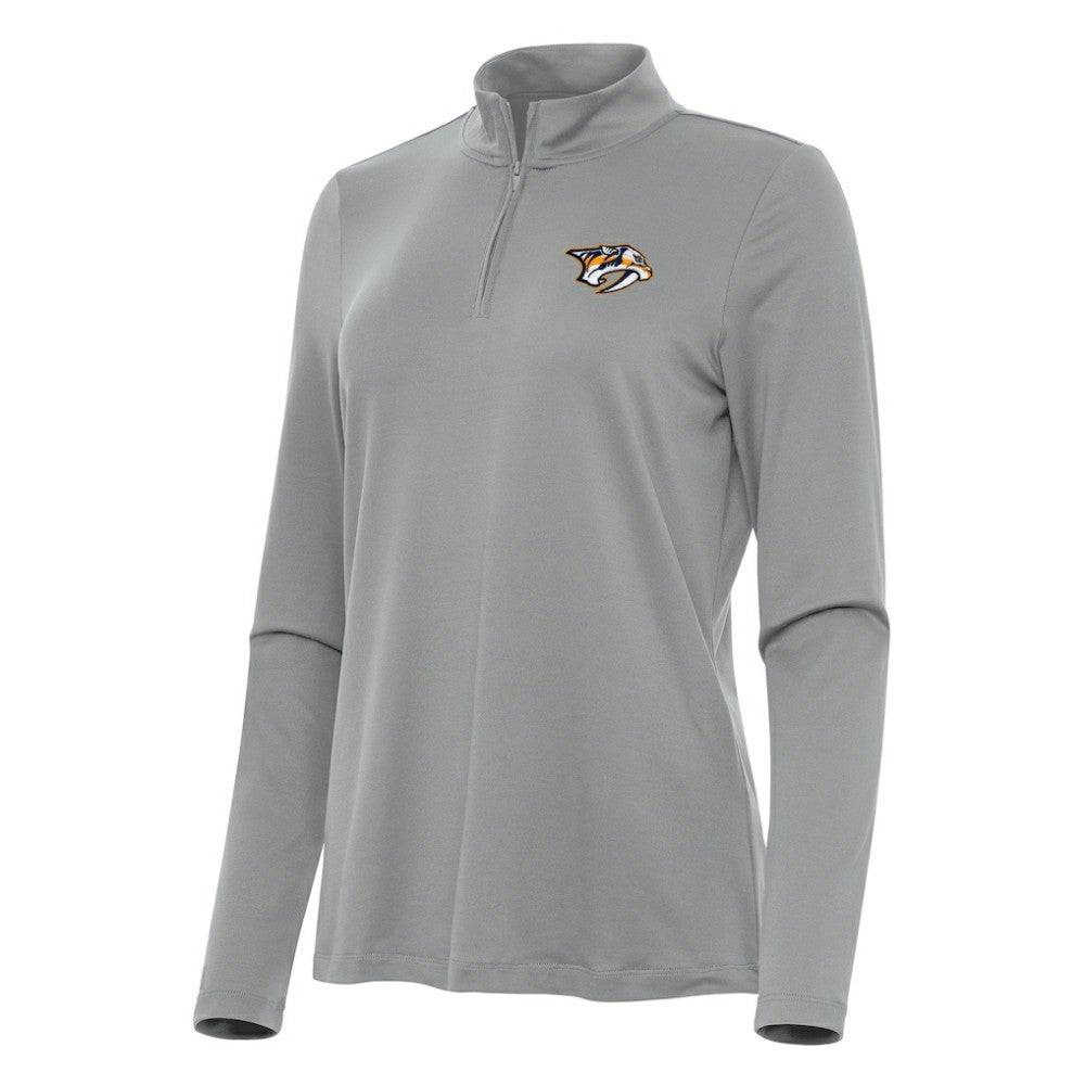 Nashville Predators Antigua Women's Reprocess Quarter-Zip Top - Gray - NHL 202254575