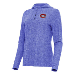 Montreal Canadiens Antigua Women's Daybreak Quarter-Zip Hoodie - Heather Blue - NHL 202254619