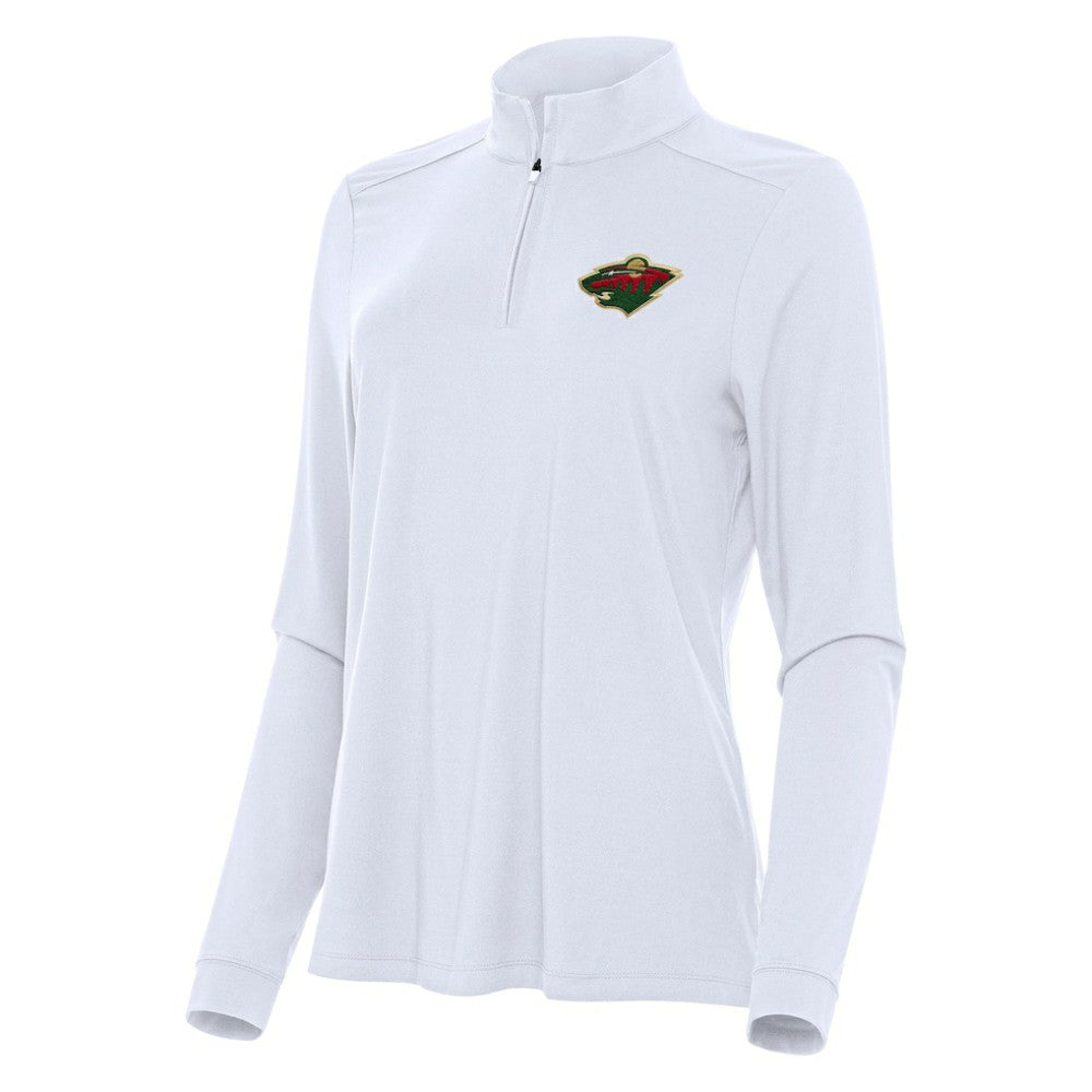 Minnesota Wild Antigua Women's Intent Quarter-Zip Top - White - NHL 202254729