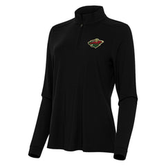 Minnesota Wild Antigua Women's Intent Quarter-Zip Top - Black - NHL 202254730