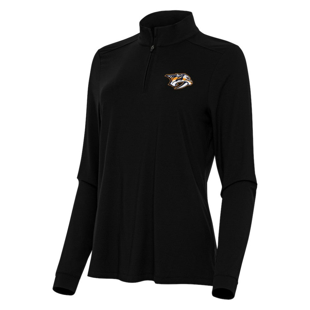 Nashville Predators Antigua Women's Intent Quarter-Zip Top - Black - NHL 202254738