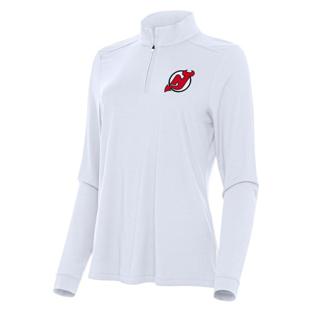 New Jersey Devils Antigua Women's Intent Quarter-Zip Top - White - NHL 202254742
