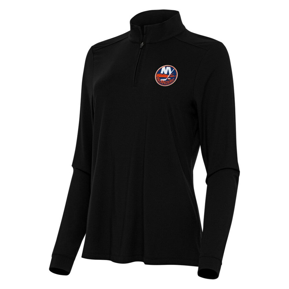 New York Islanders Antigua Women's Intent Quarter-Zip Top - Black - NHL 202254743