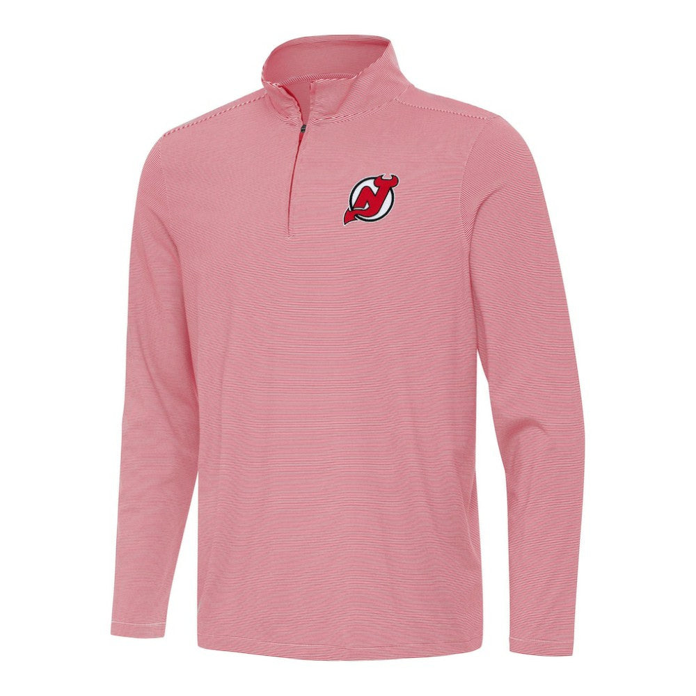 New Jersey Devils Antigua Twine Quarter-Zip Top - Red - NHL 202254801