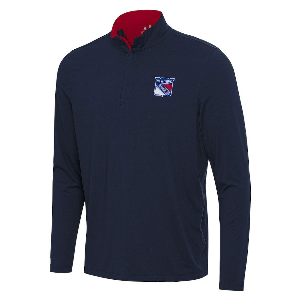 New York Rangers Antigua Content Quarter-Zip Pullover Top - Navy/Red - NHL 202254826