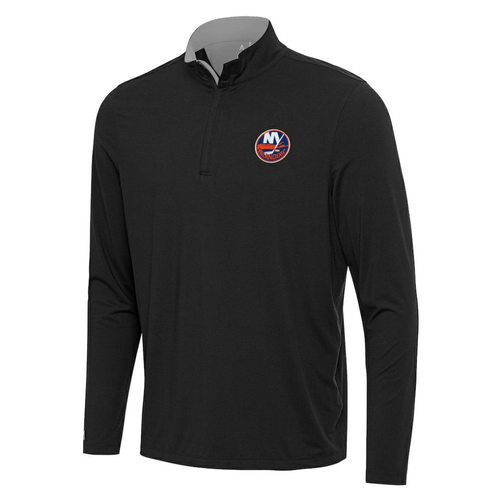 New York Islanders Antigua Content Quarter-Zip Pullover Top - Black/Gray - NHL 202254830