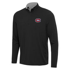 Montreal Canadiens Antigua Content Quarter-Zip Pullover Top - Black/Gray - NHL 202254837