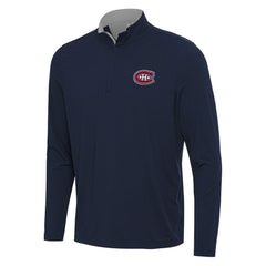 Montreal Canadiens Antigua Content Quarter-Zip Pullover Top - Navy/Gray - NHL 202254839