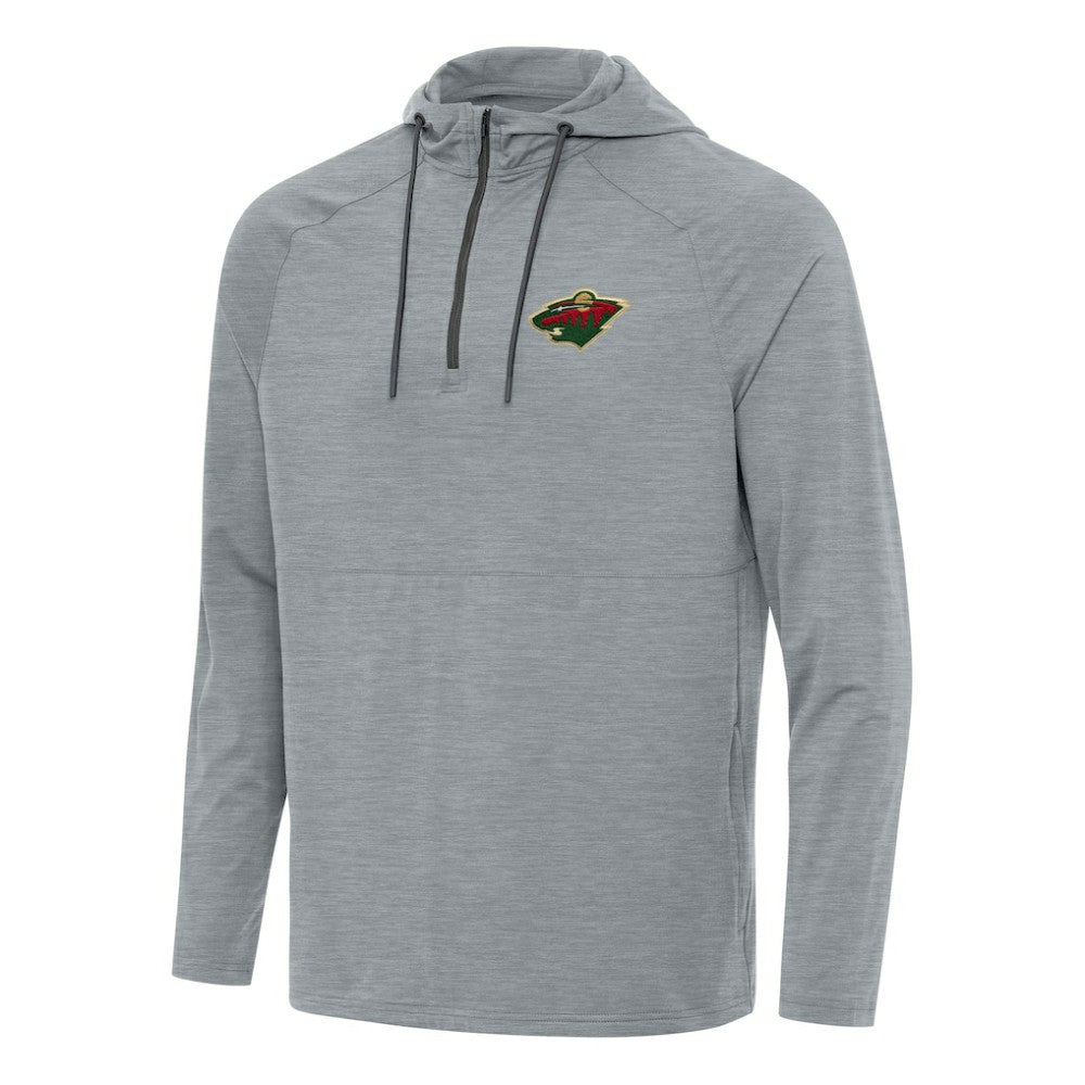 Minnesota Wild Antigua Spikes Quarter-Zip Hoodie - Heather Gray - NHL 202254958