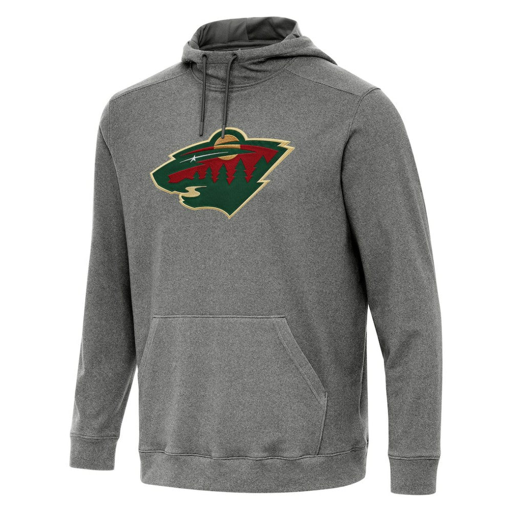 Minnesota Wild Antigua Cloud Pullover Hoodie - Heather Black - NHL 202255096