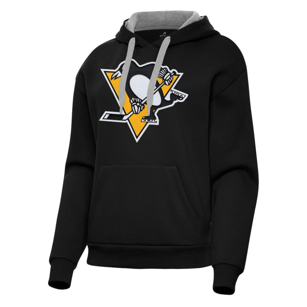 Pittsburgh Penguins Antigua Women's Victory Pullover Hoodie - Black - NHL 202256947