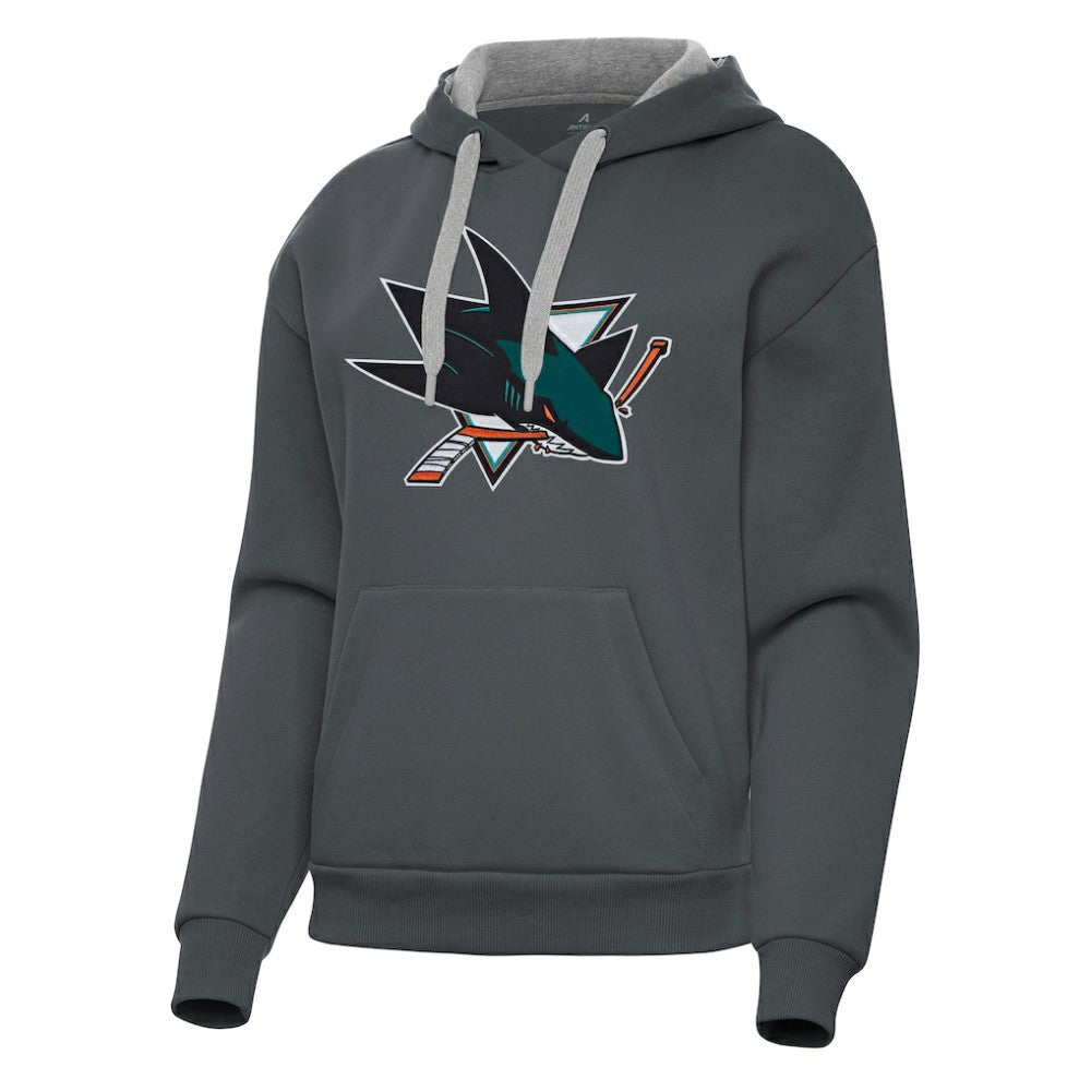 San Jose Sharks Antigua Women's Victory Pullover Hoodie - Charcoal - NHL 202256948